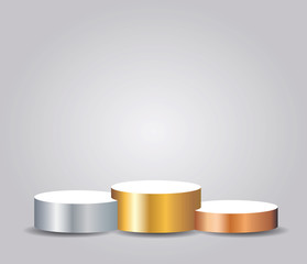three podium gold