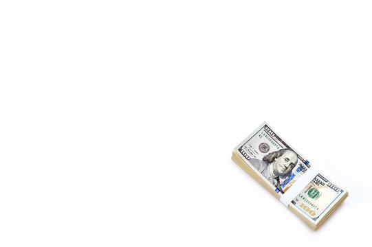 Banknote on hand isolated on white background