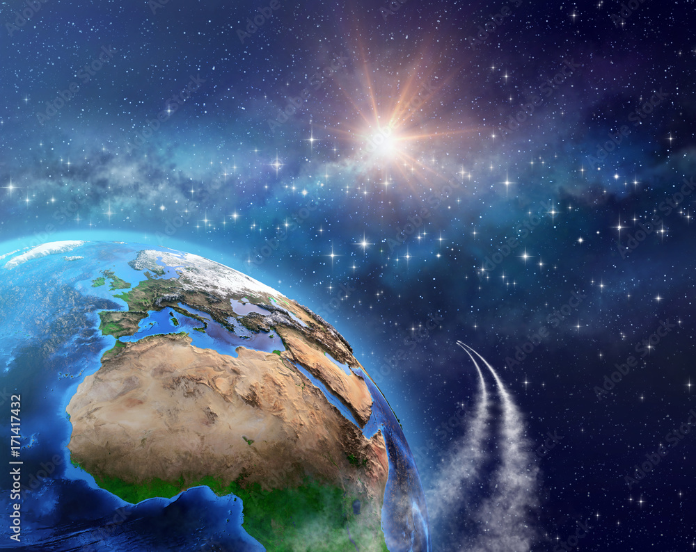 Wall mural space travel - orbiting the earth