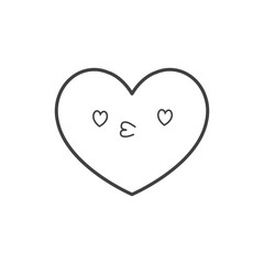 Black Heart Line Icon Vector. Love symbol. Valentine's Day sign, emblem isolated on white background, Flat style for graphic and web design, logo.