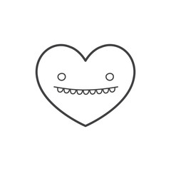 Black Heart Line Icon Vector. Love symbol. Valentine's Day sign, emblem isolated on white background, Flat style for graphic and web design, logo.