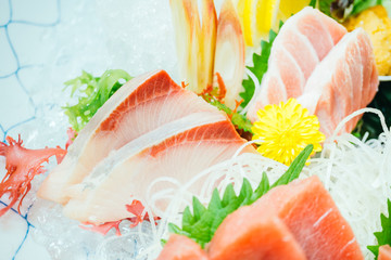 Raw and fresh sashimi fish meat