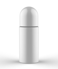 Blank white Plastic Matte Roll-On Deodorant Mock up. 3d render illustration.