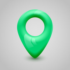 Green Map pin pointer. modern design.