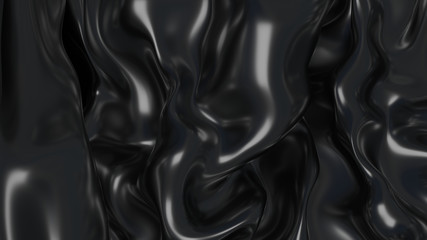 3D Illustration Black Resin