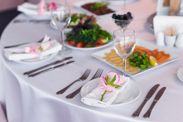 Served banquet table