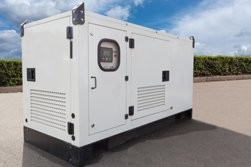 Mobile diesel generator for emergency electric power - obrazy, fototapety, plakaty