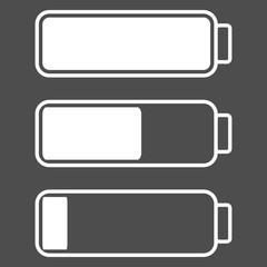 Smartphone or cell phone low battery icon. Low energy symbol. Flat vector illustration.