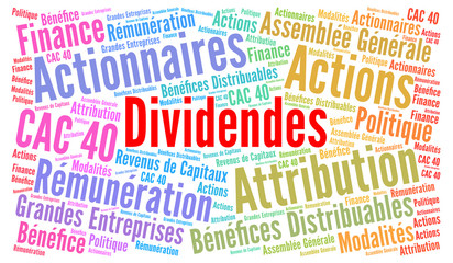 Obraz premium Dividendes nuage de mots