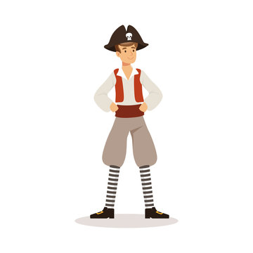 Brave pirate sailor character vector Illustration