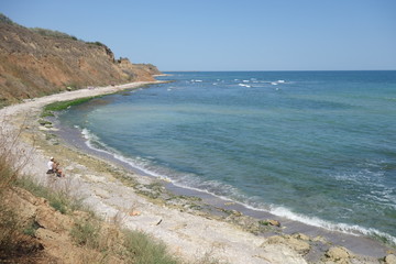 Sea coast at the north of Vama Veche resort at the Black Sea in Romania