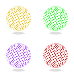 Abstract vector set of 3d sphere. Color vector illustration.
