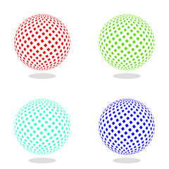 Abstract vector set of 3d sphere. Color vector illustration.
