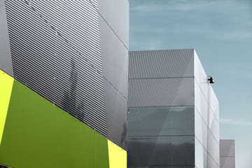 Exterior view of modern building against sky 