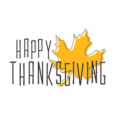 Hand drawn happy thanksgiving logo