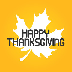 Flat design happy thanksgiving logo