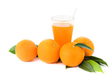 fresh orange isolated on white background