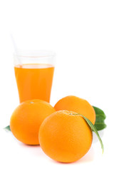 fresh orange isolated on white background