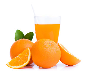 fresh orange isolated on white background