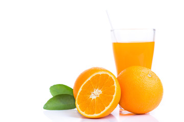 fresh orange isolated on white background