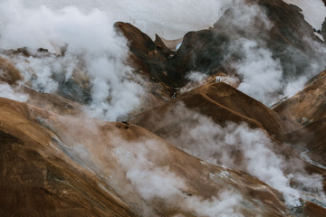 Kerlingarfjöll mountain ridge hot springs in Iceland