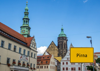 Ortstafel von Pirna