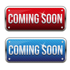 Coming Soon button vector