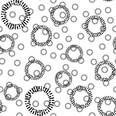 Simple seamless textile pattern with black round elements. Vector background illusrtration.