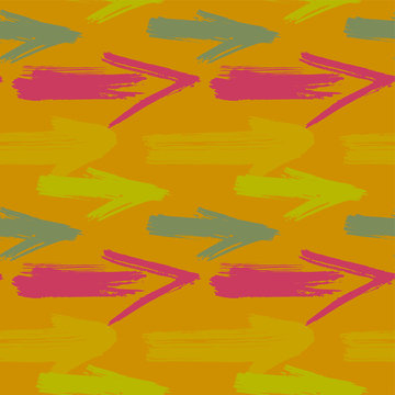 Seamless pattern with colorful grungy arrows. Perfect for print on wrapping paper, fabric etc. © mila_1989