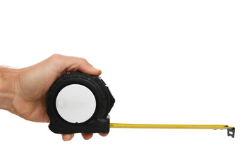 hand holding tape measure profile