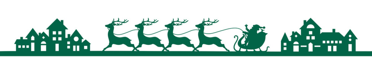 Banner Christmas Sleigh City Green