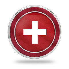 bouton plus addition rouge