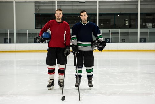 Portrait Of Ice Hockey Players At Rink