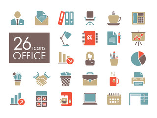 Outline web icon set - Office