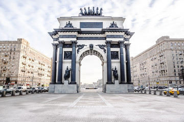 Triumphal arch on Kutuzov Avenue in Moscow