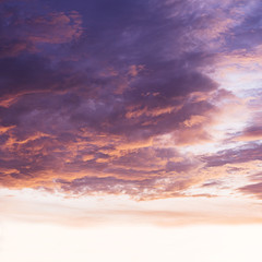 Lovely twilight sky and cumulus clouds at morning beautiful abtract background from nature