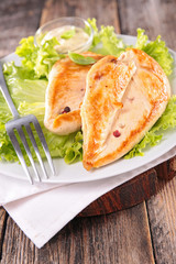 grilled chicken and salad