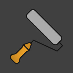 Paint roller color icon