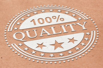Obraz premium Siegel - 100 Percent Quality - braun weiß