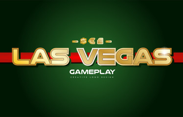las vegas word text logo banner postcard design typography © dragomirescu