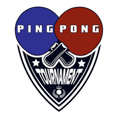Logo design ping pong tournament for printing press and on T-shirts, publications on the Internet. Vector image