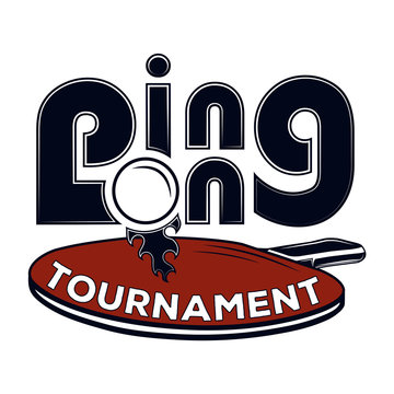 Logo Design Ping Pong Tournament For Printing Press And On T-shirts, Publications On The Internet. Vector Image