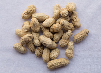 Closeup peanut on white background