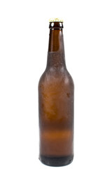 A bottle of beer on white background