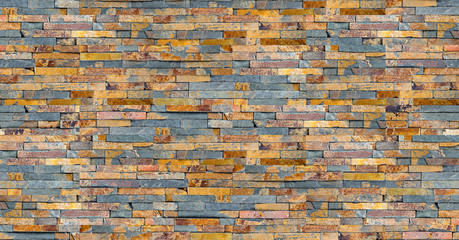 Seamless colorful slate stone wall texture background / Schiefer Textur grau bunt  naturstein verblender Hintergrund nahtlos
