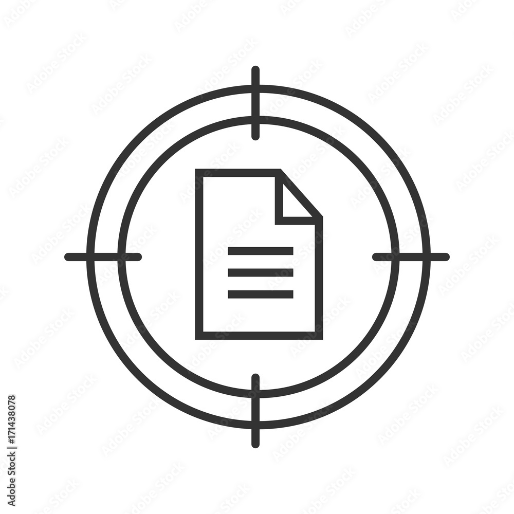 Poster documents searching linear icon