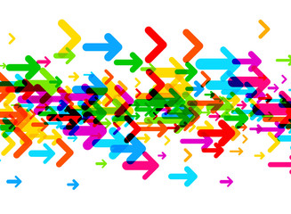 White background with colorful arrows.