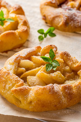 Homemade galette with pear