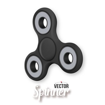 Illustration of Vector Fidget Spinner. 3D Realistic Vector Fidget Spinner Modern Relaxation Toy Icon Isolated on White