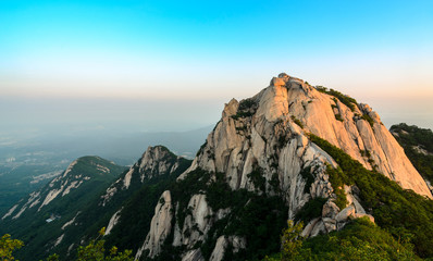 Baegundae highest mountains in the morning Bukhansan in seoul,south Korea,national park